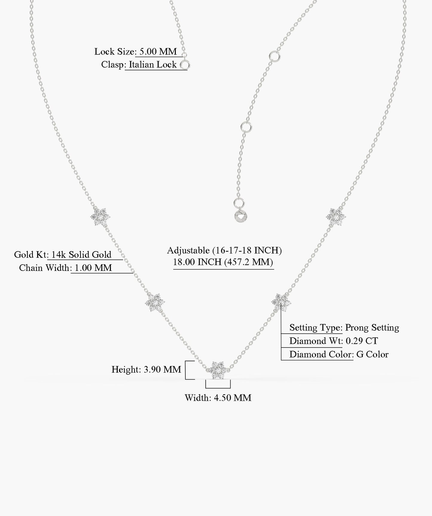 Starry Diamond Cluster Necklace
