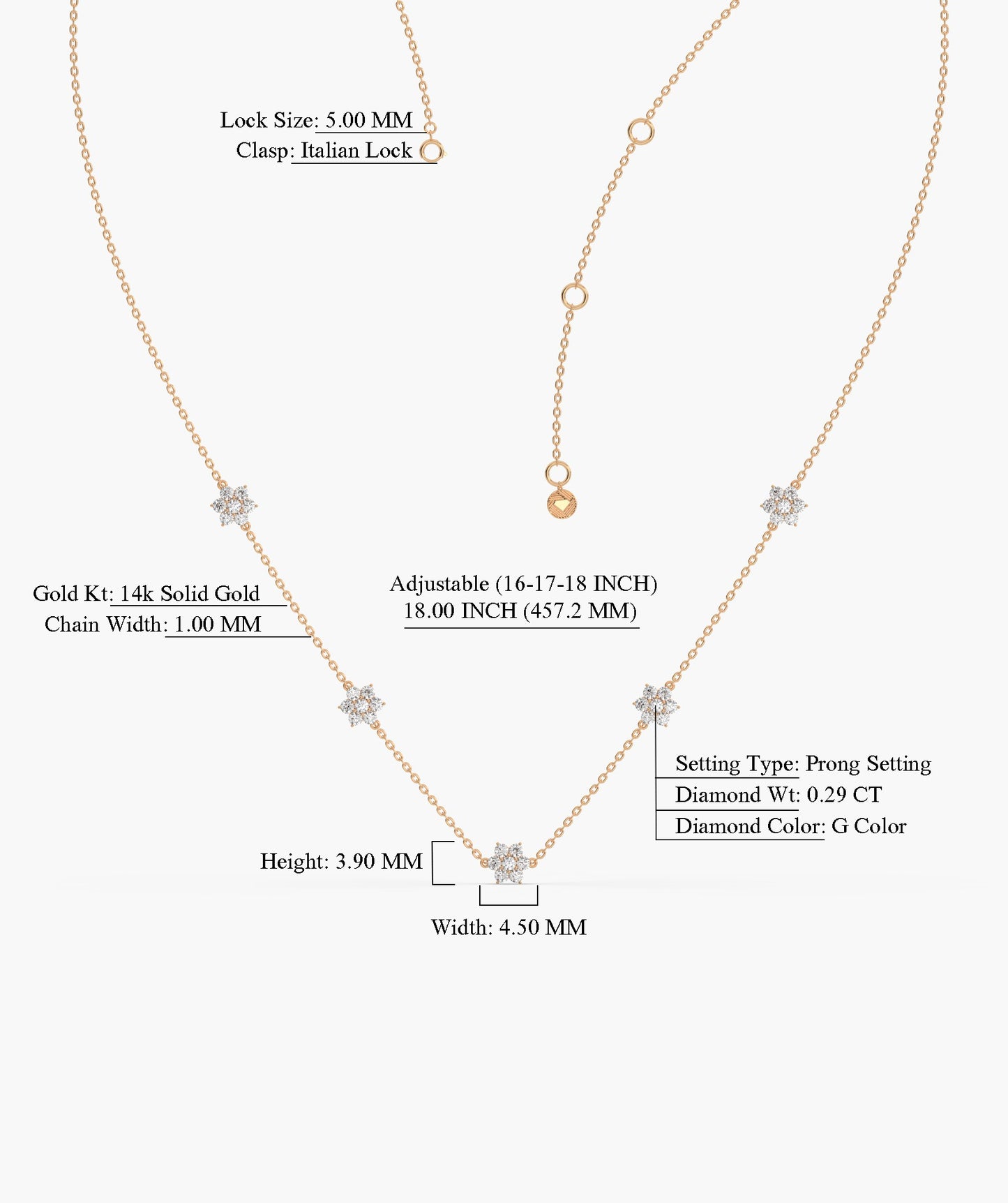 Starry Diamond Cluster Necklace