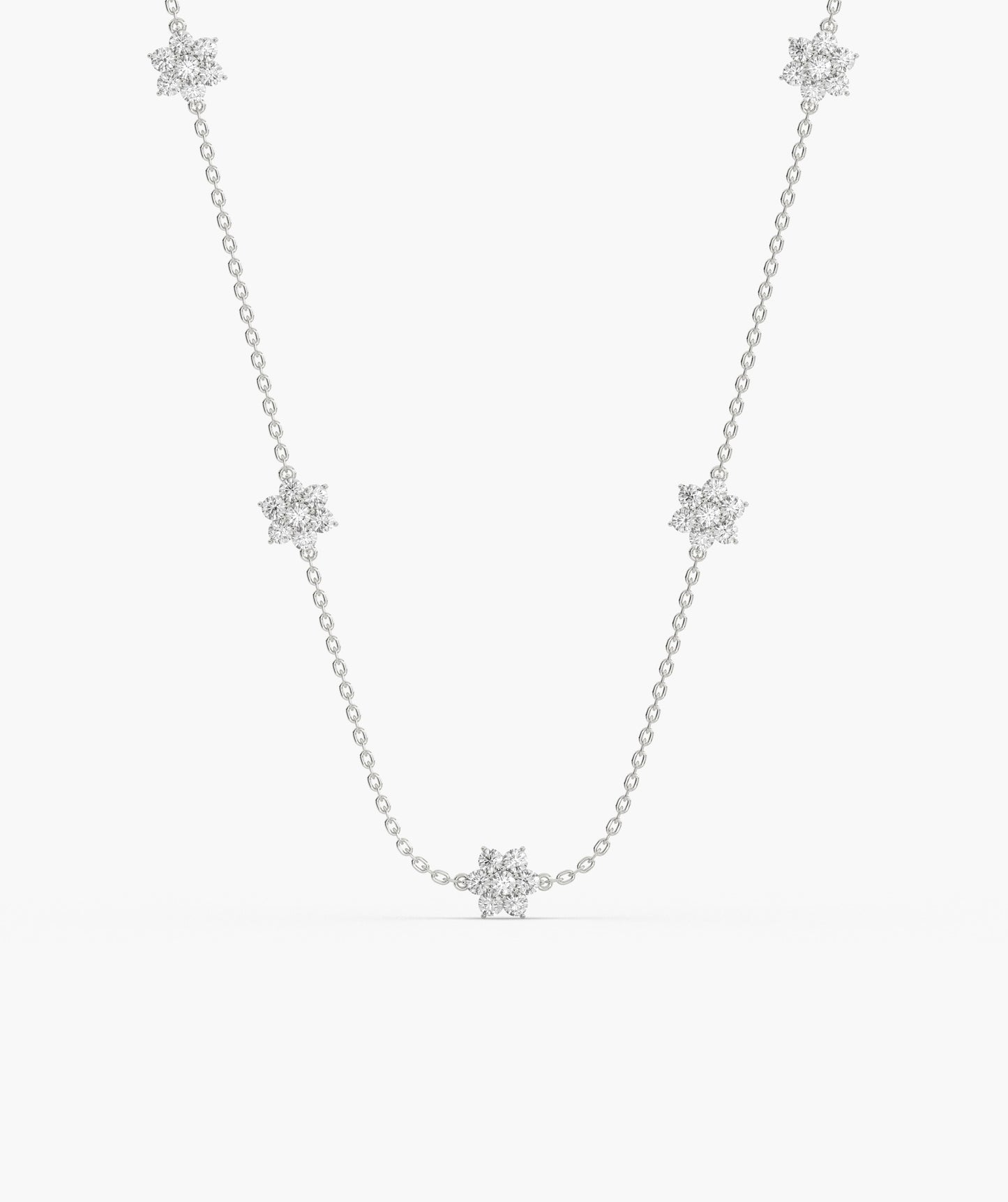 Starry Diamond Cluster Necklace
