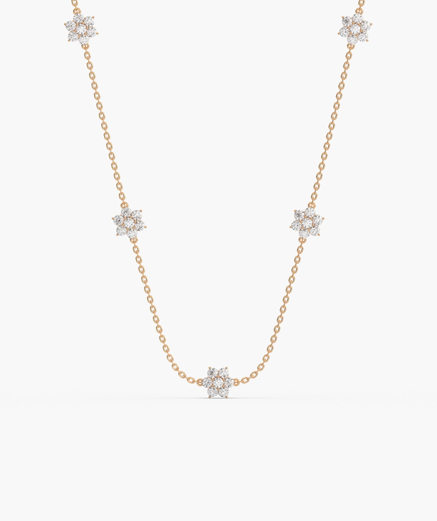 Starry Diamond Cluster Necklace