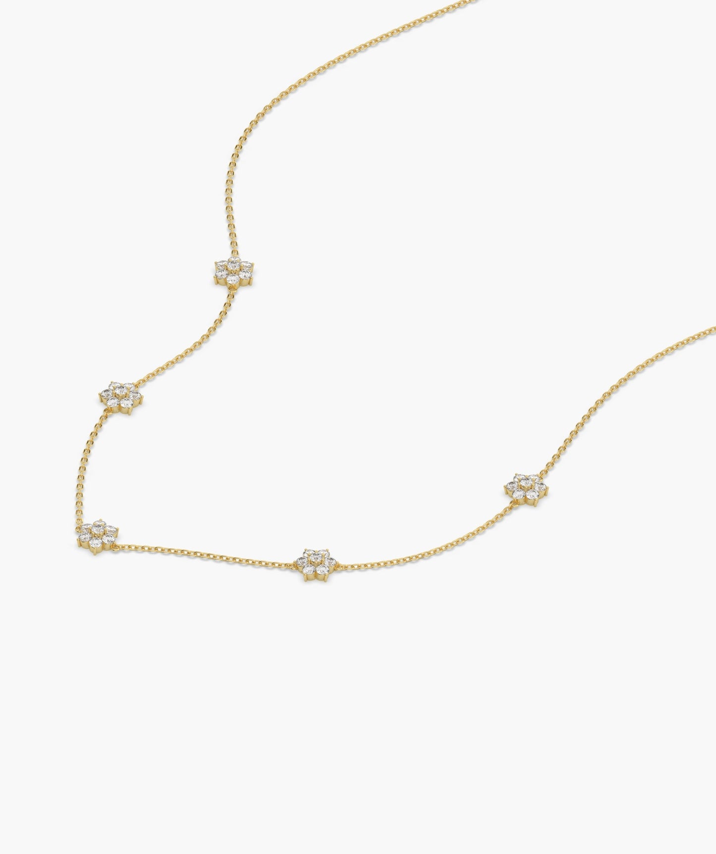 Starry Diamond Cluster Necklace