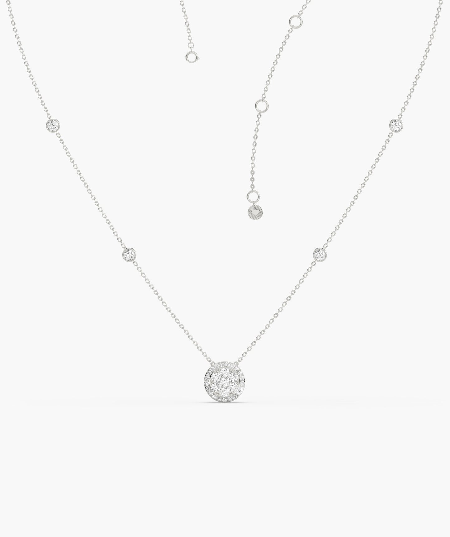 14K Gold Glitter Circle Pendant