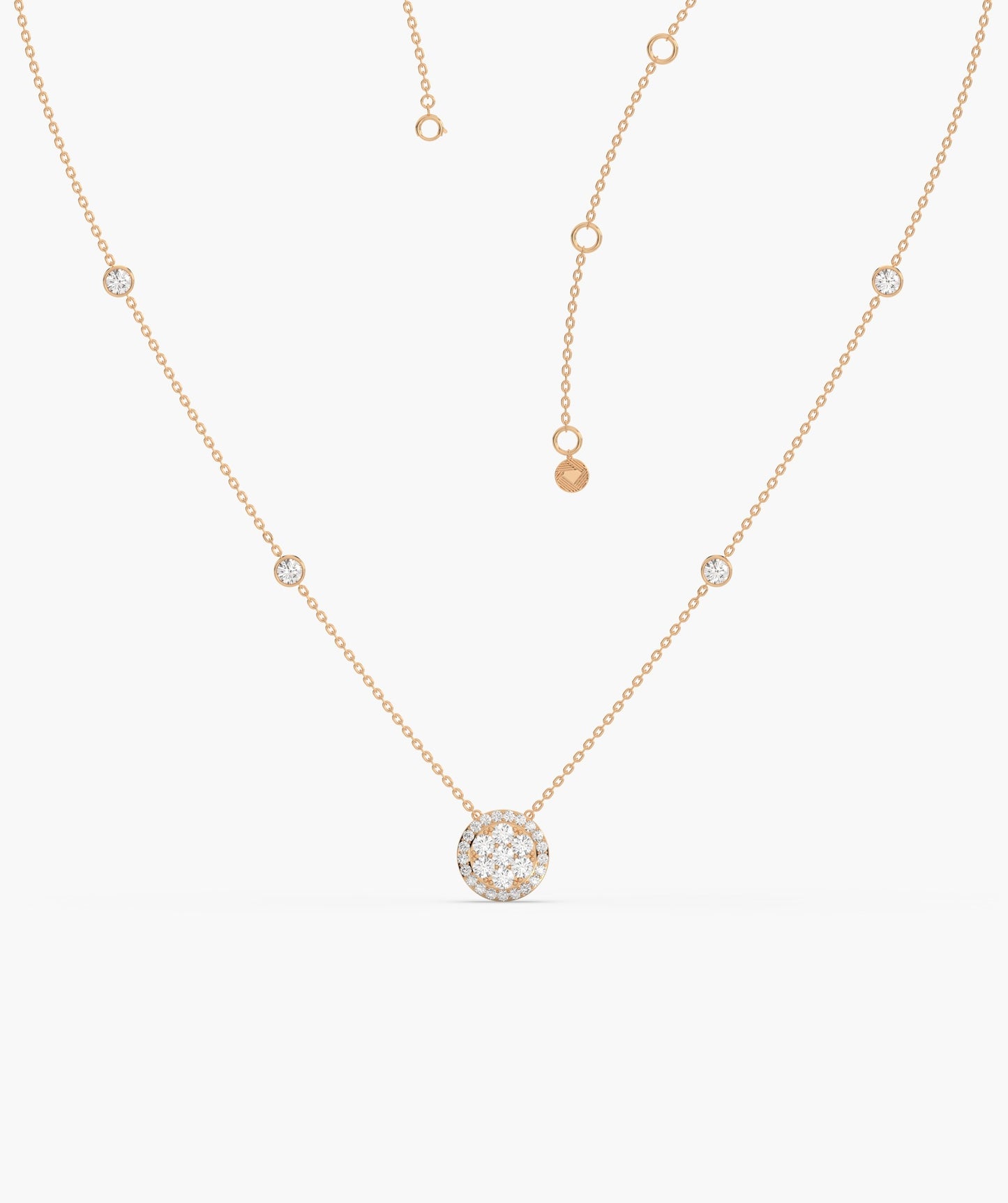 14K Gold Glitter Circle Pendant