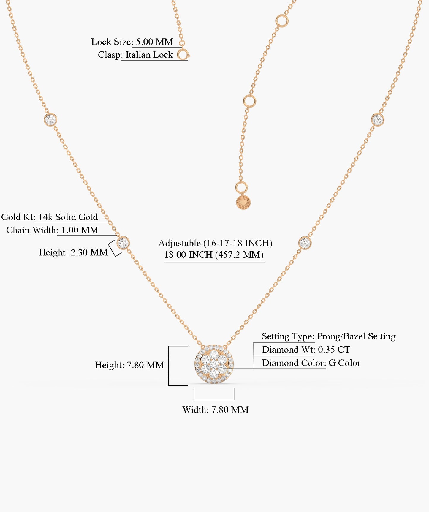 14K Gold Glitter Circle Pendant