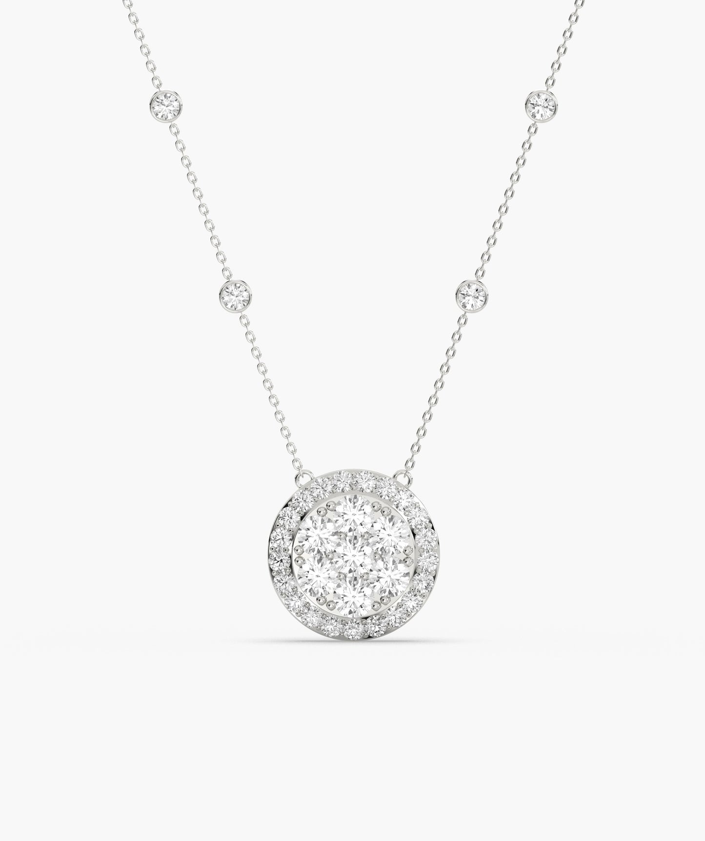 14K Gold Glitter Circle Pendant