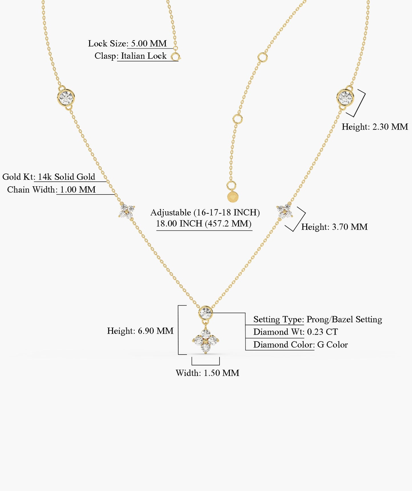 14K Gold Twinkling Starlight Necklace