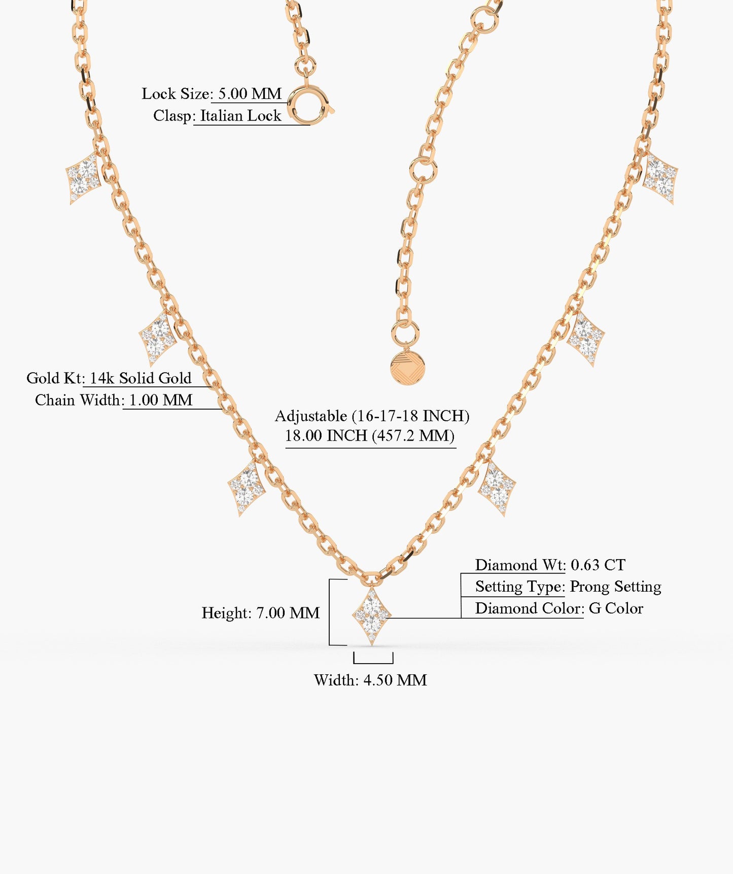 14K Gold Modern Geometry Necklace