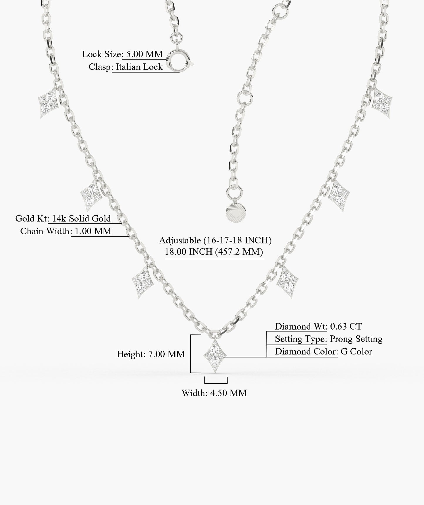 14K Gold Modern Geometry Necklace