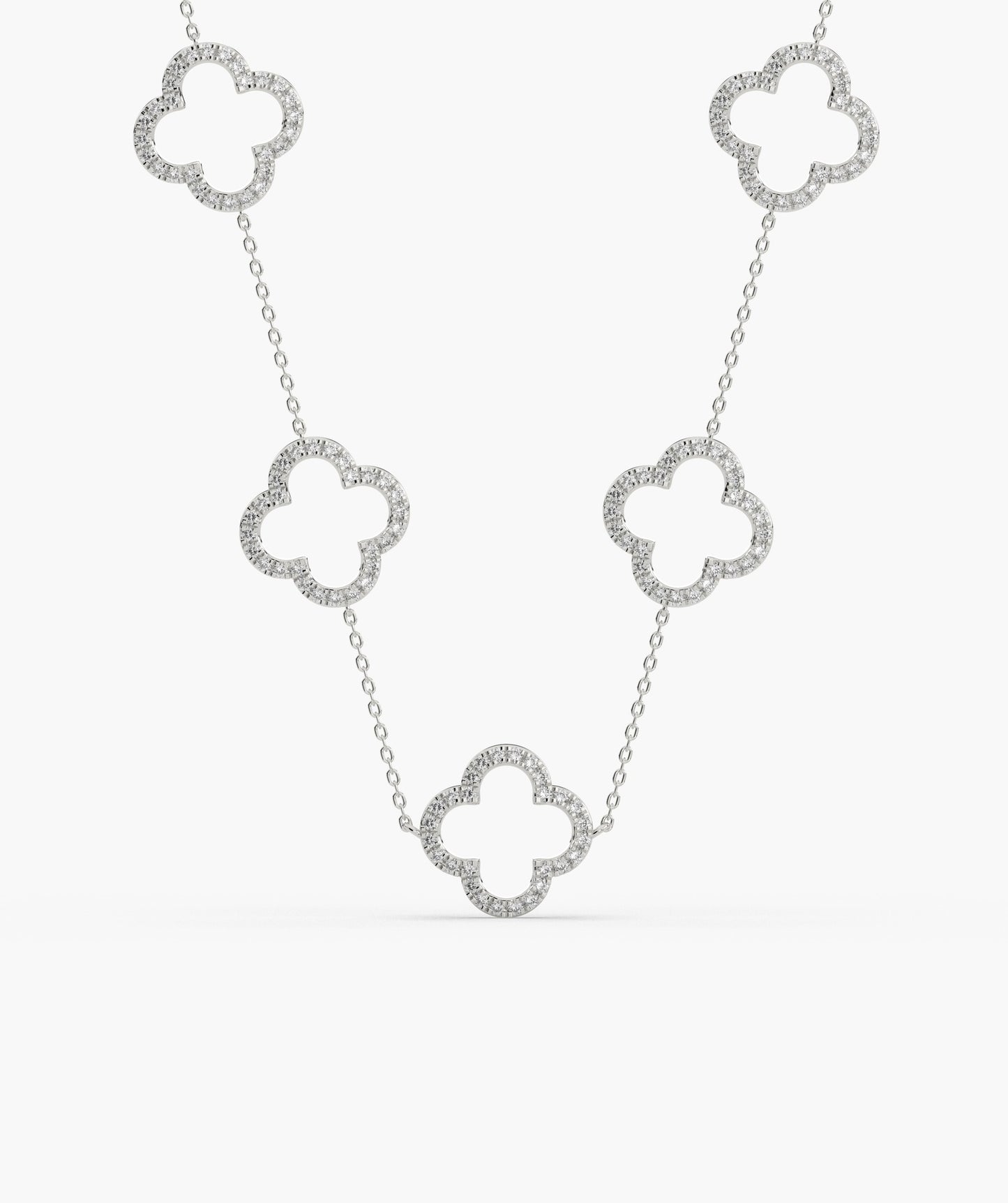 14K Gold Clover Chain Necklace