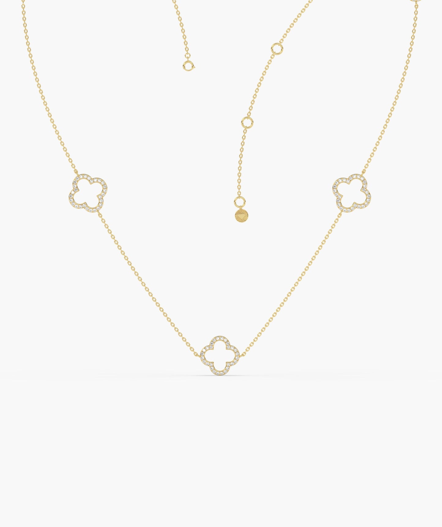 14K Gold Clover Chain Necklace