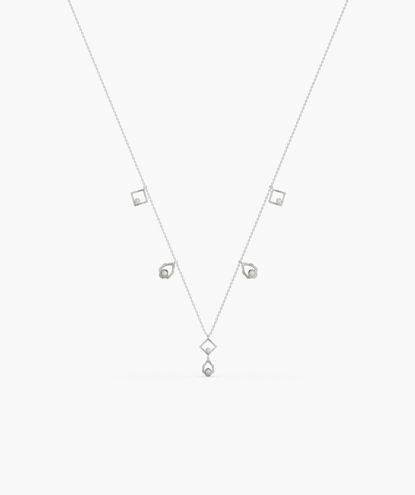 14K Gold Geometric Charm Necklace