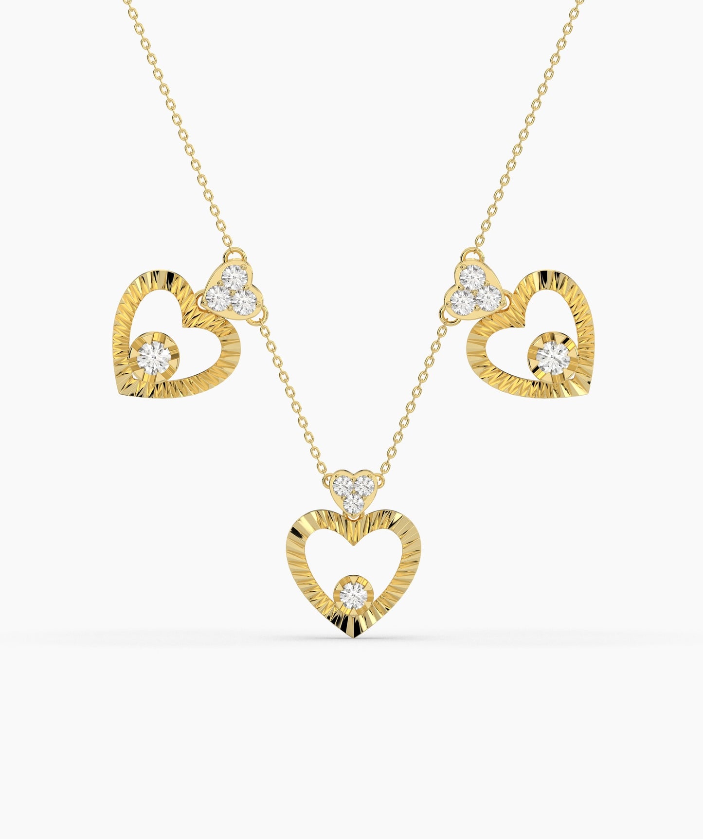 14K Gold Heart Medallion Necklace
