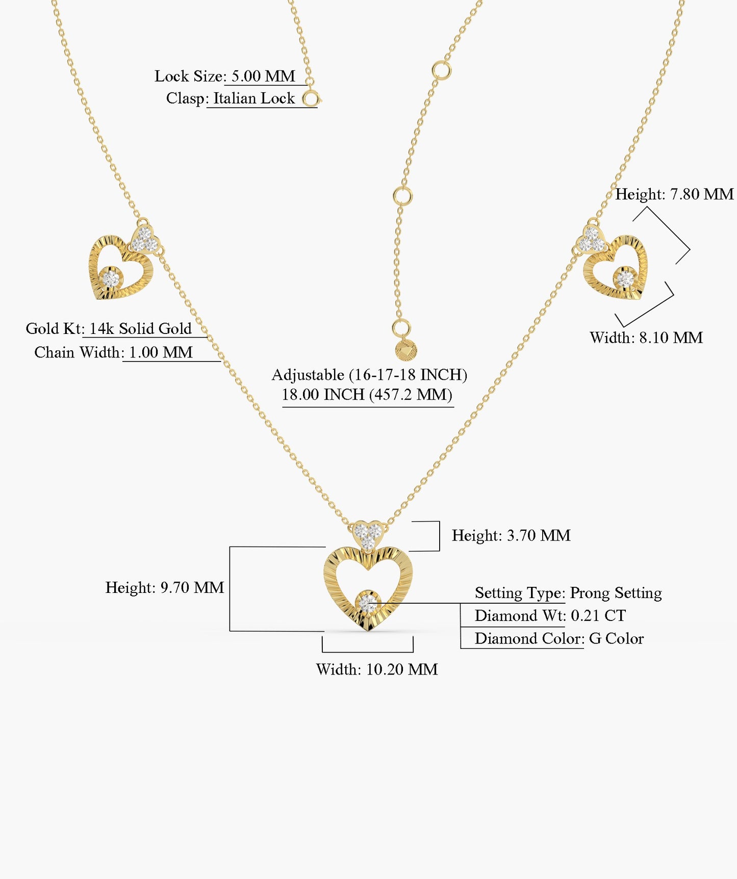 14K Gold Heart Medallion Necklace