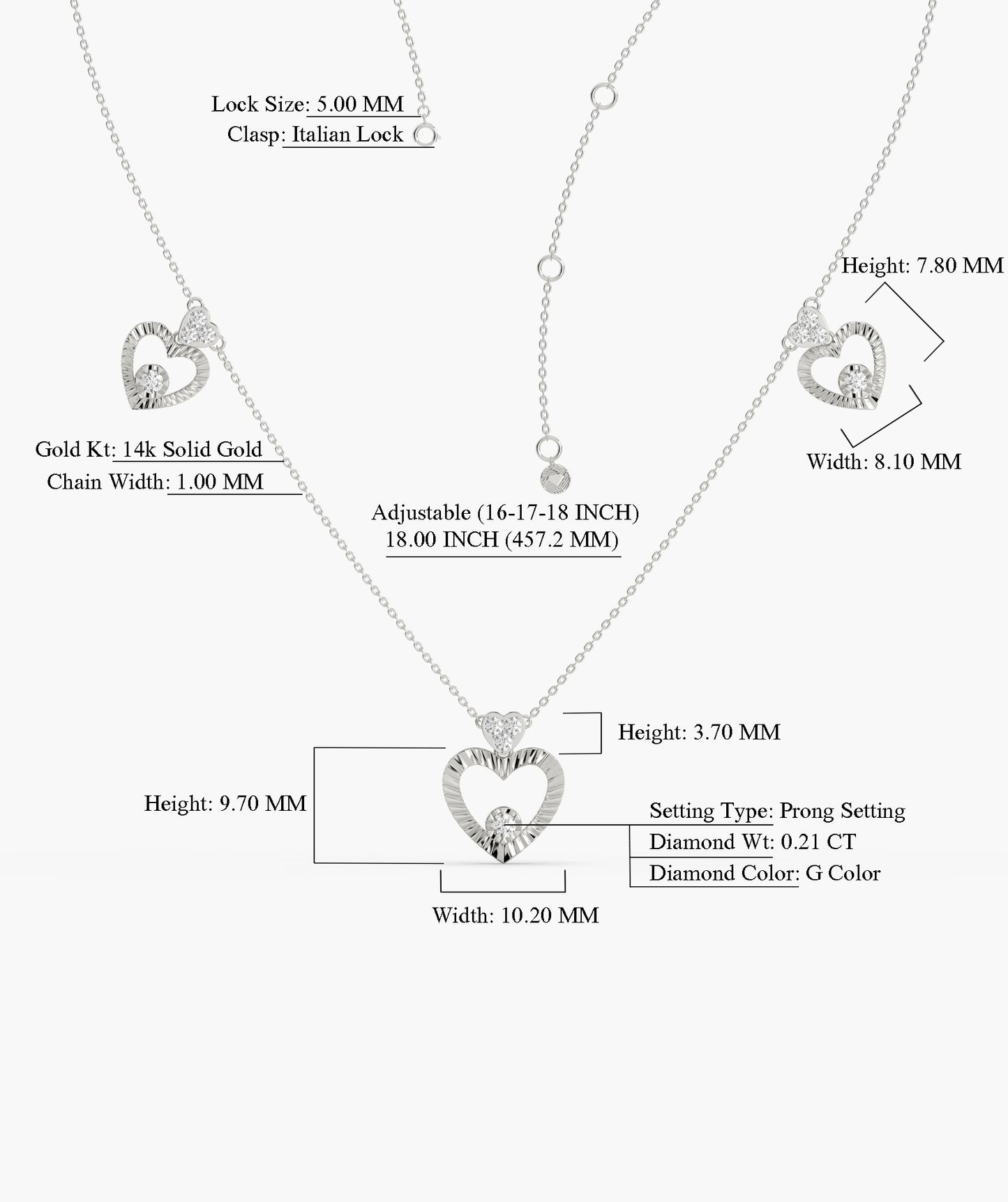 14K Gold Heart Medallion Necklace