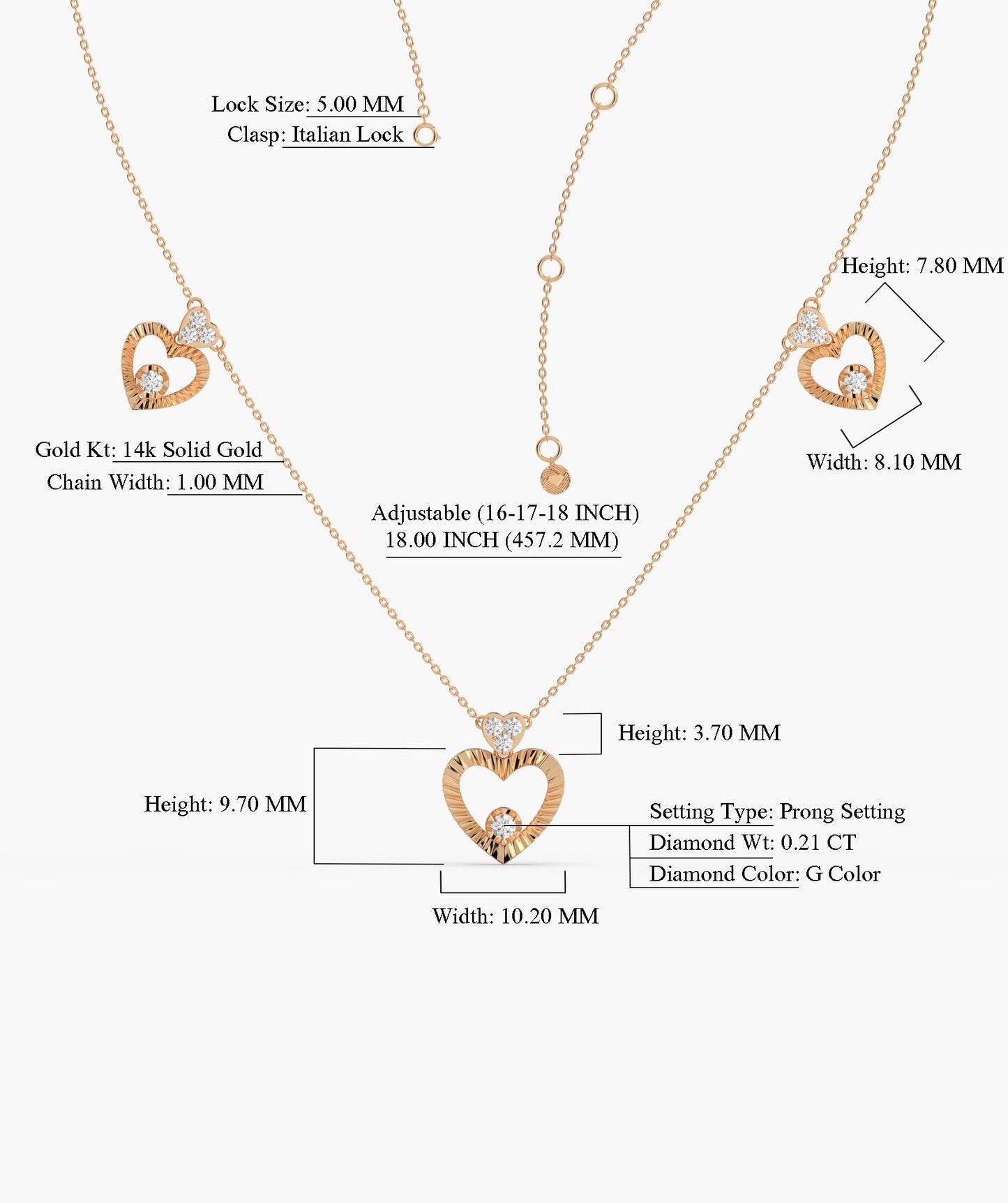 14K Gold Heart Medallion Necklace