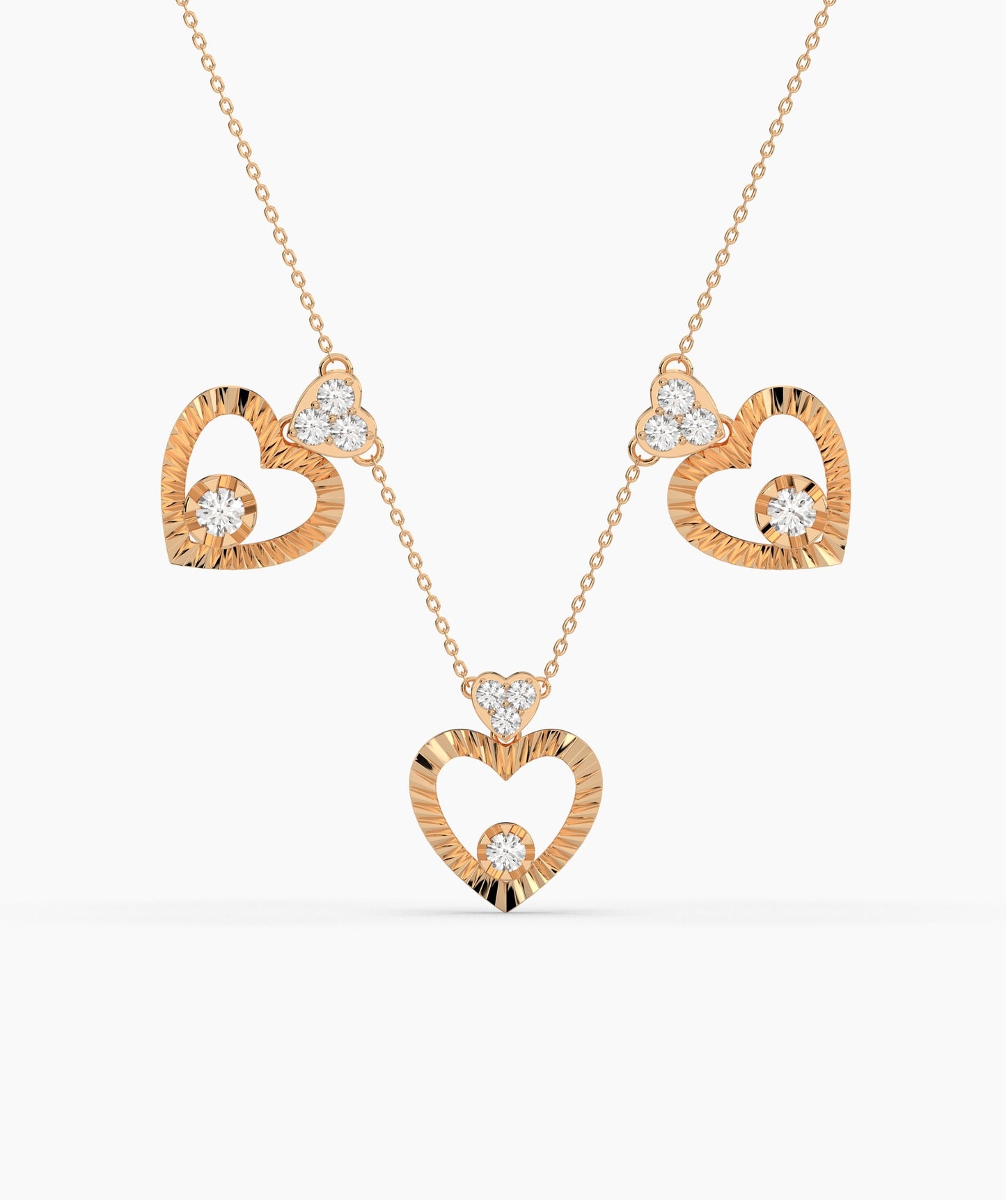 14K Gold Heart Medallion Necklace