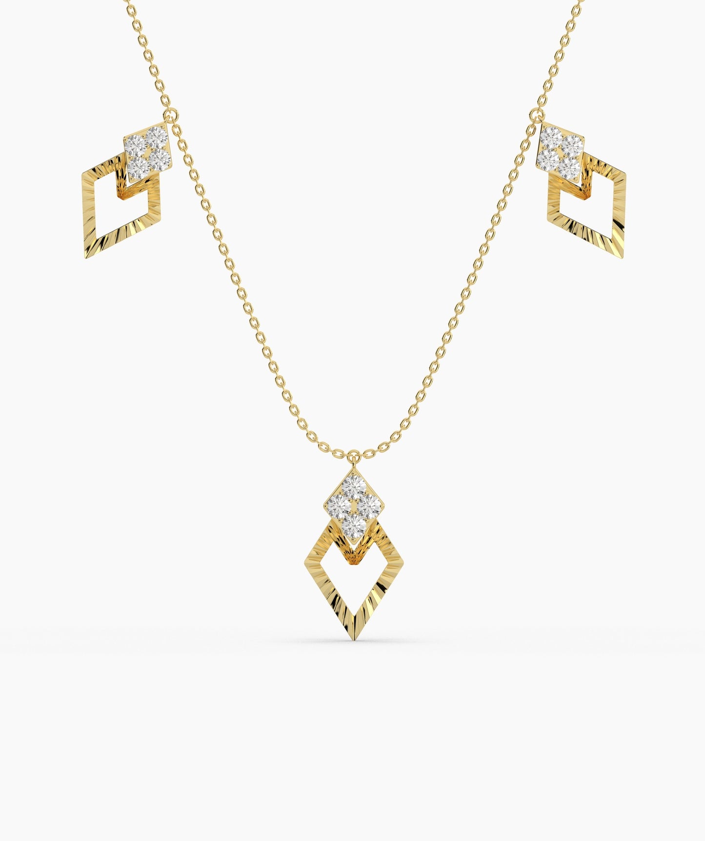 Geometric Charm Gold Necklace