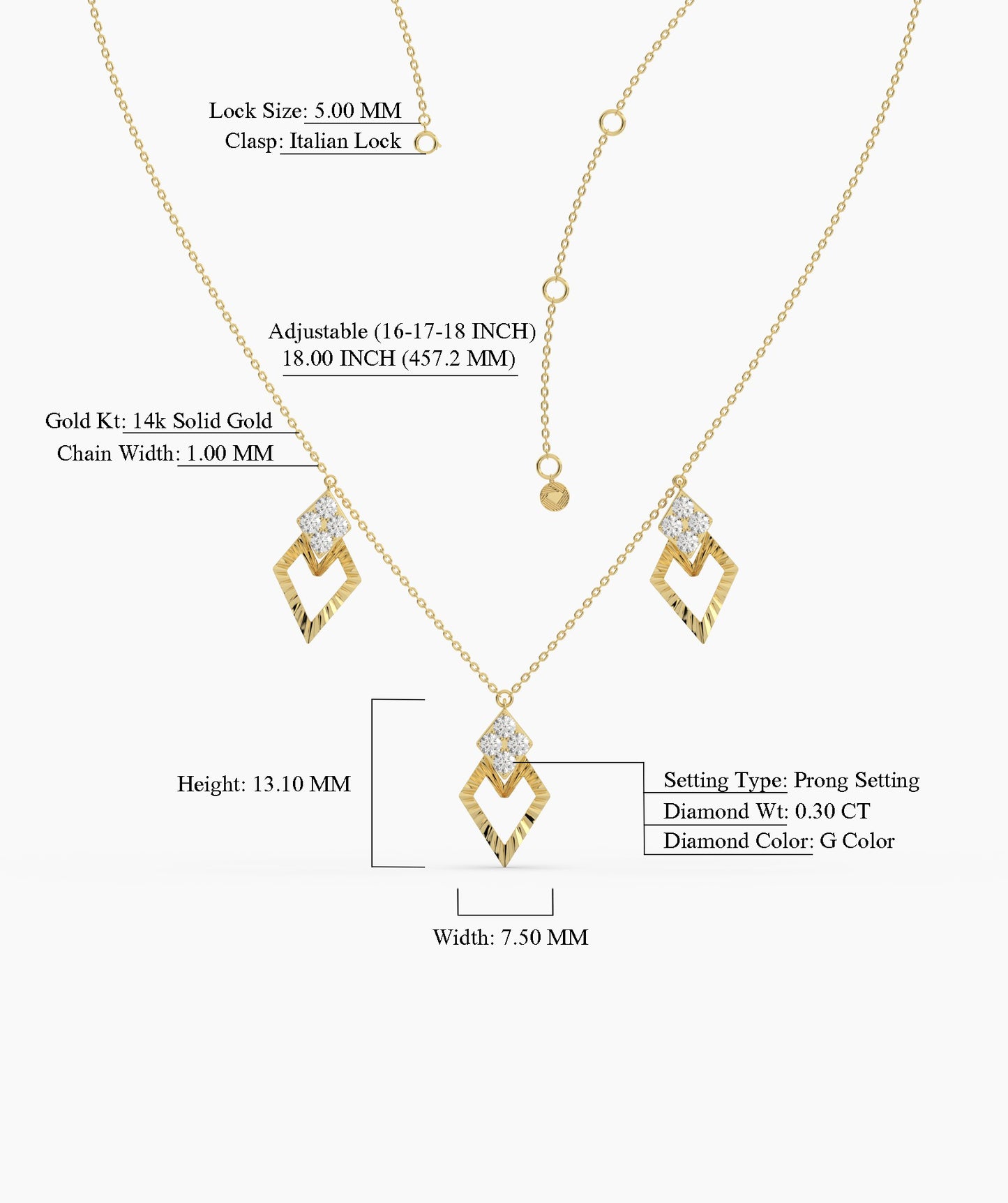 Geometric Charm Gold Necklace