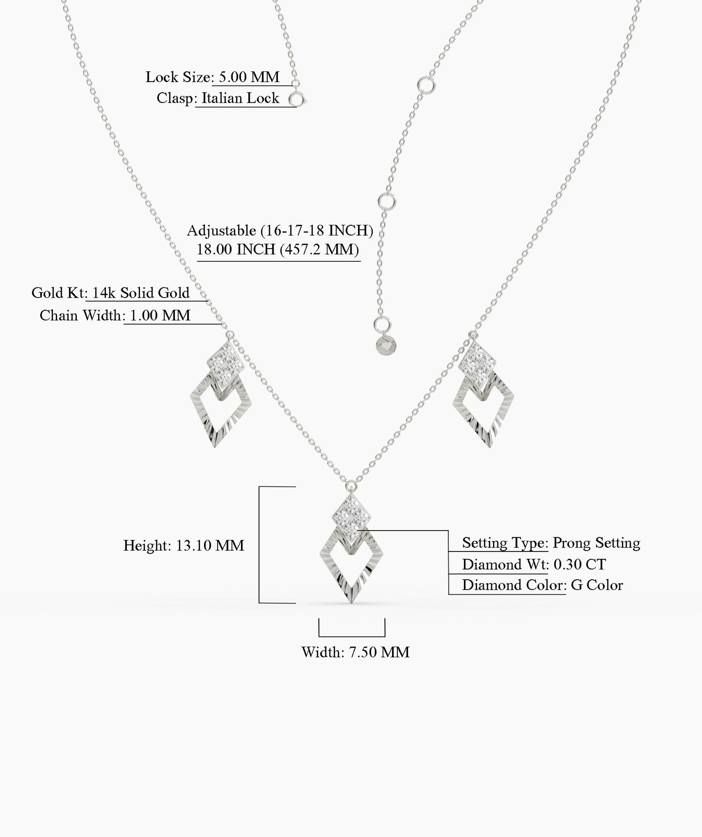 Geometric Charm Gold Necklace