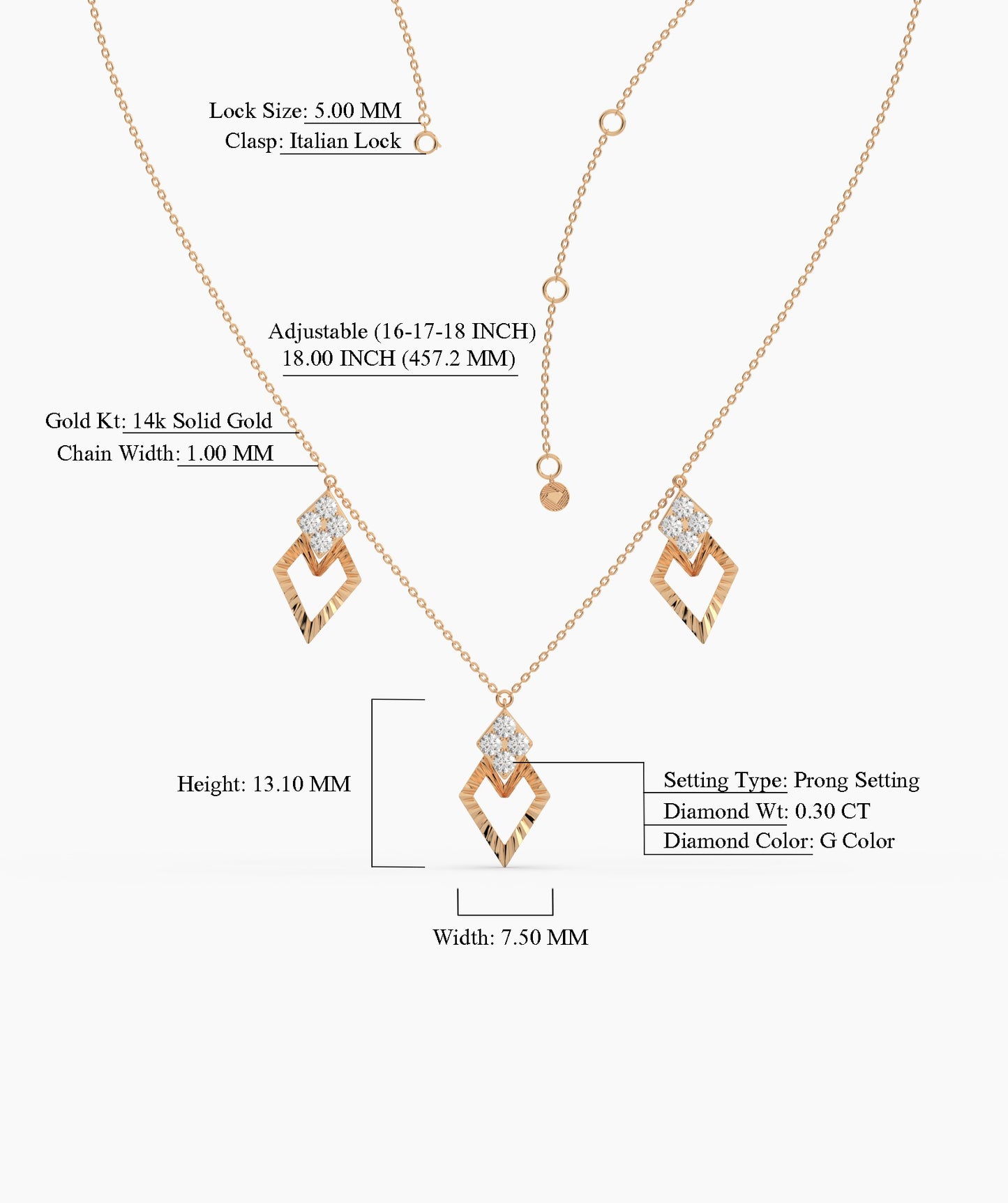 Geometric Charm Gold Necklace