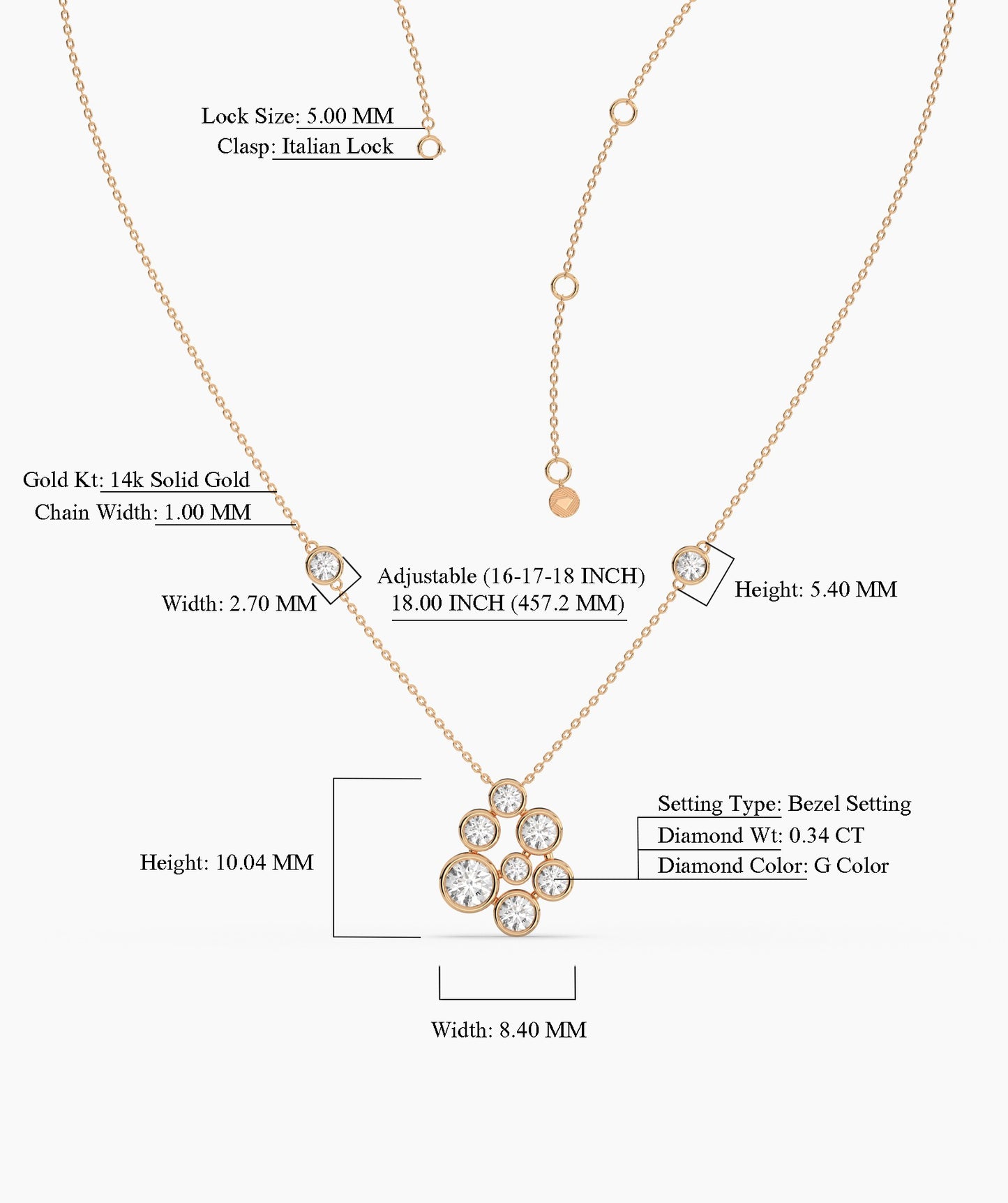 Bubble Cluster Diamond Necklace