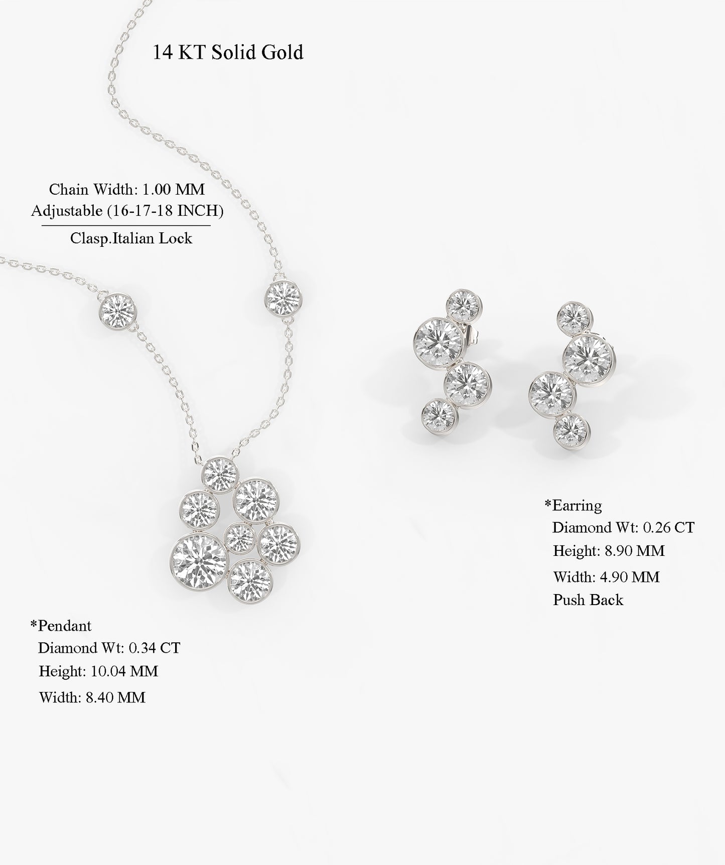 Minimalist 14K Gold Cluster Diamond Set