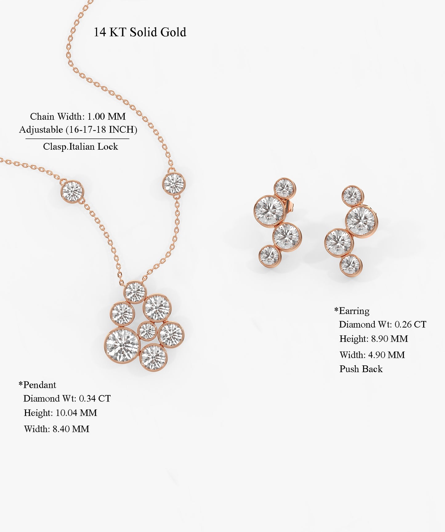 Minimalist 14K Gold Cluster Diamond Set