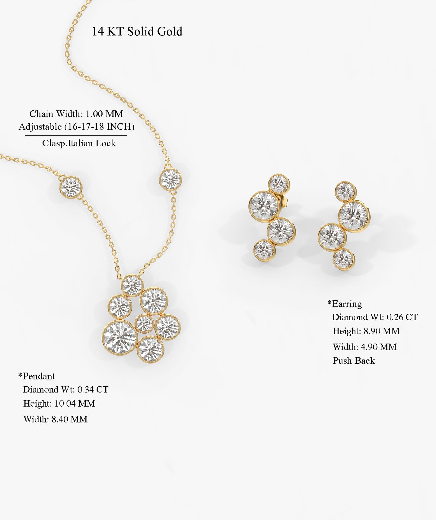 Minimalist 14K Gold Cluster Diamond Set