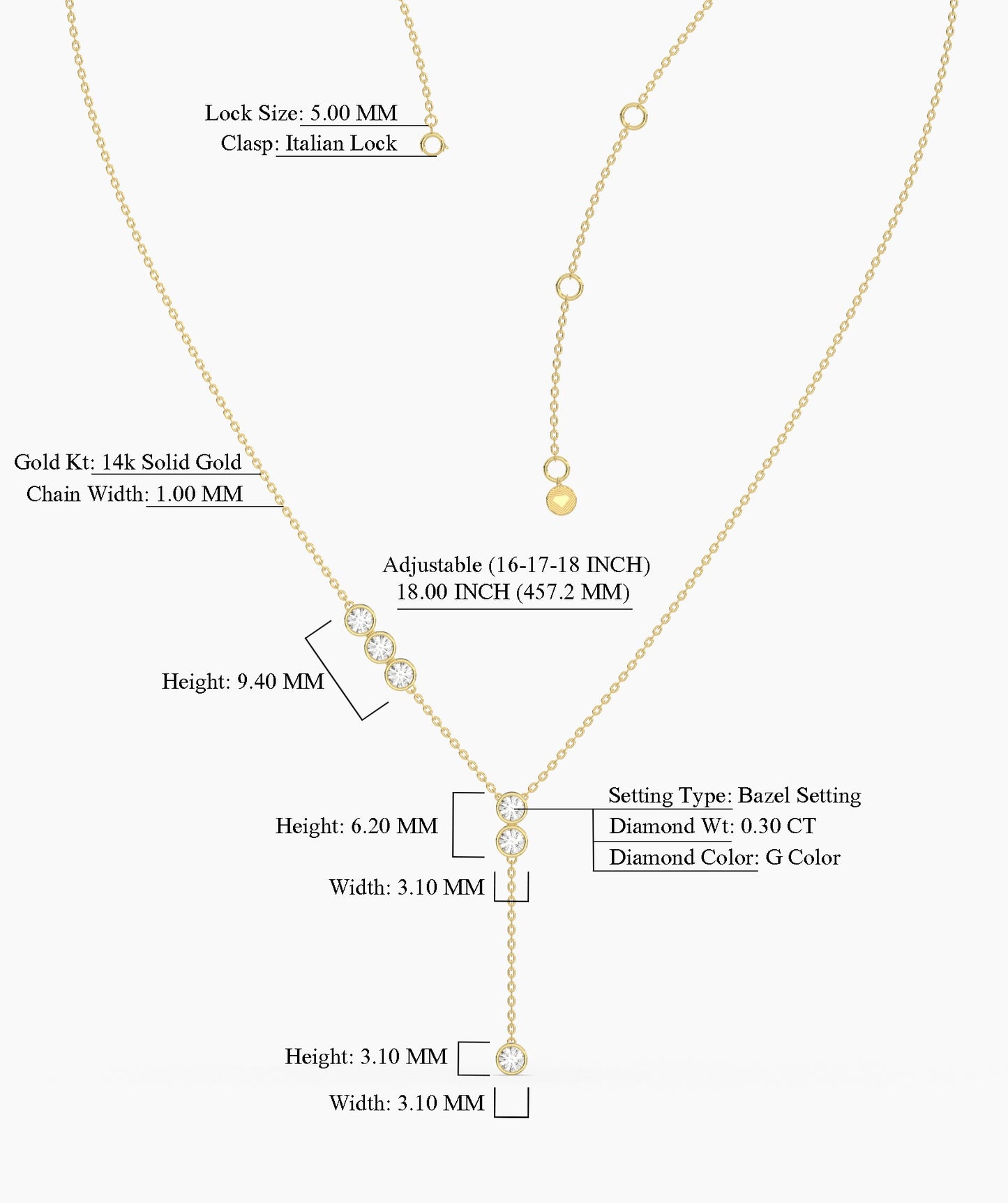 Dainty Y-Drop Diamond Necklace
