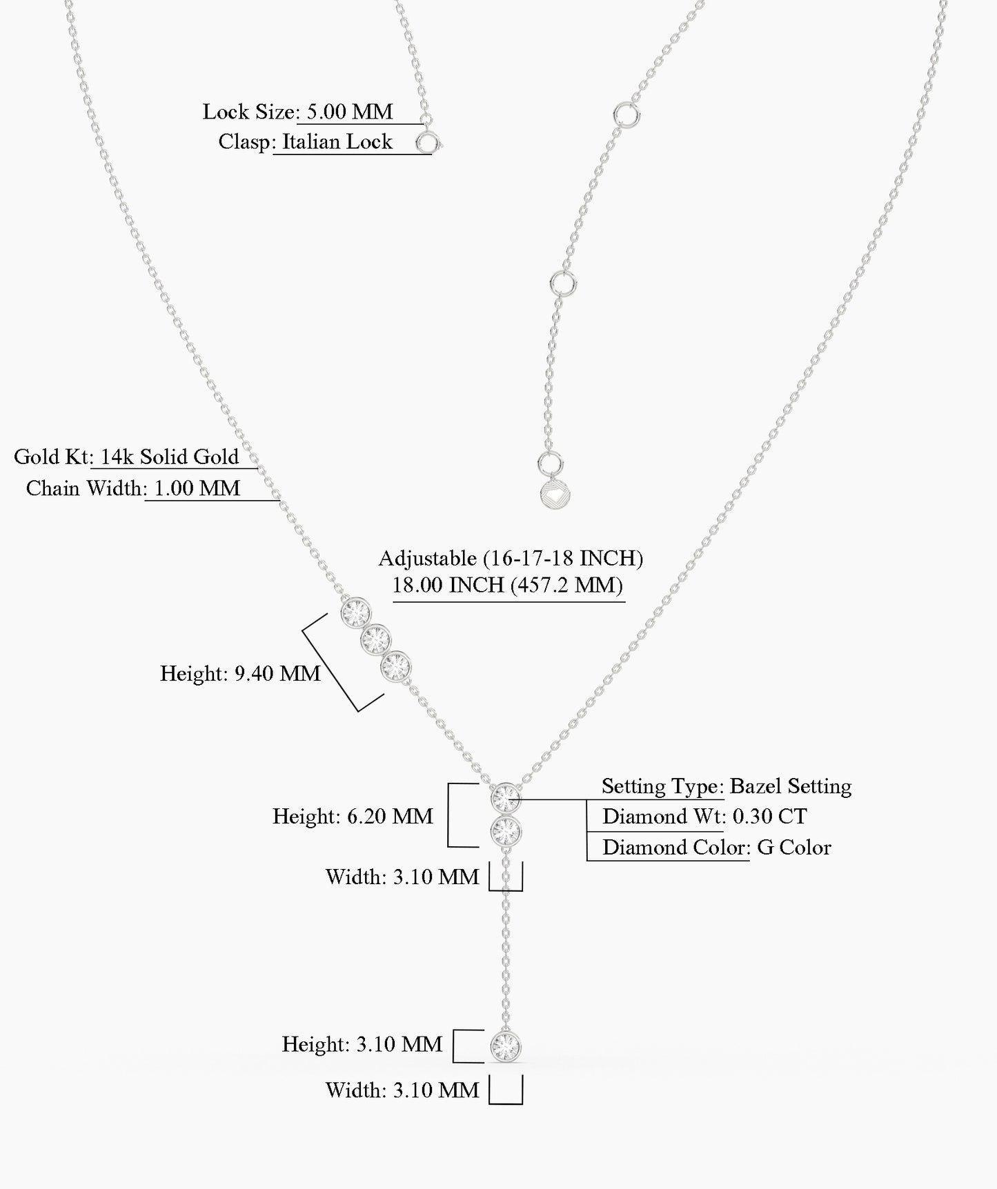 Dainty Y-Drop Diamond Necklace