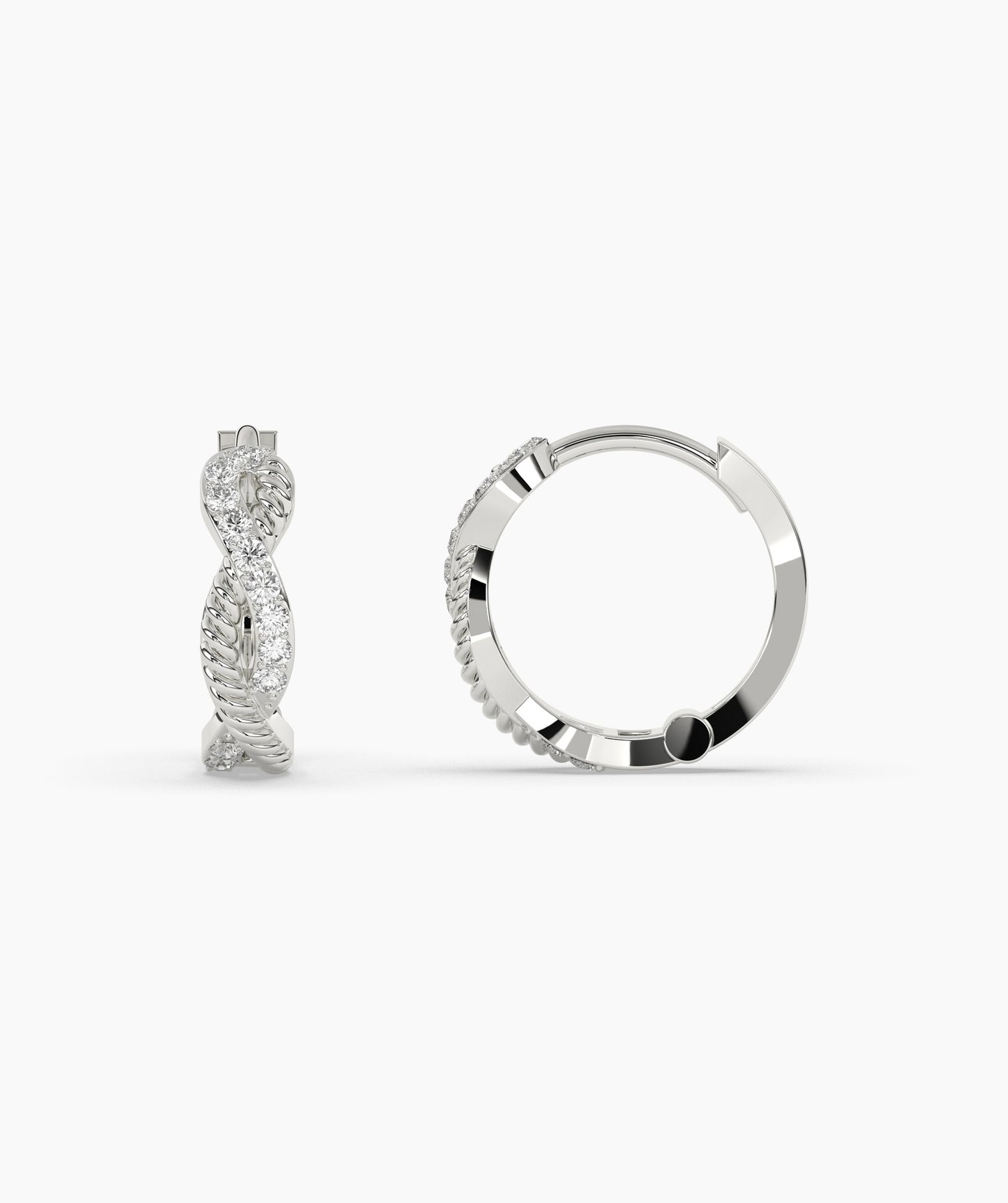 Diamond Twirl 14K Gold Earrings