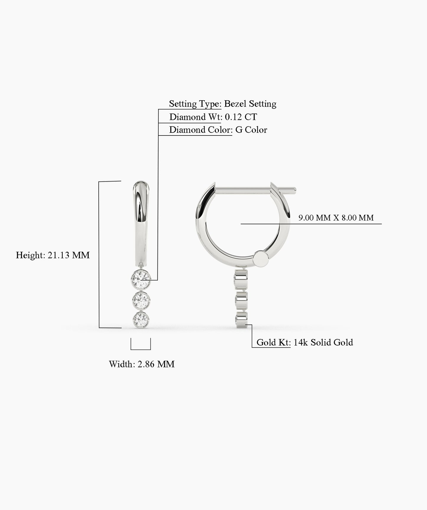 14K Gold Cascade Earrings