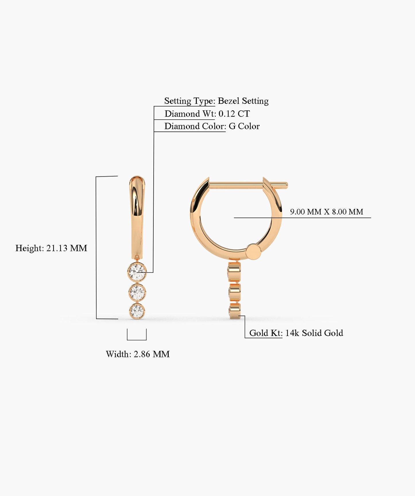 14K Gold Cascade Earrings