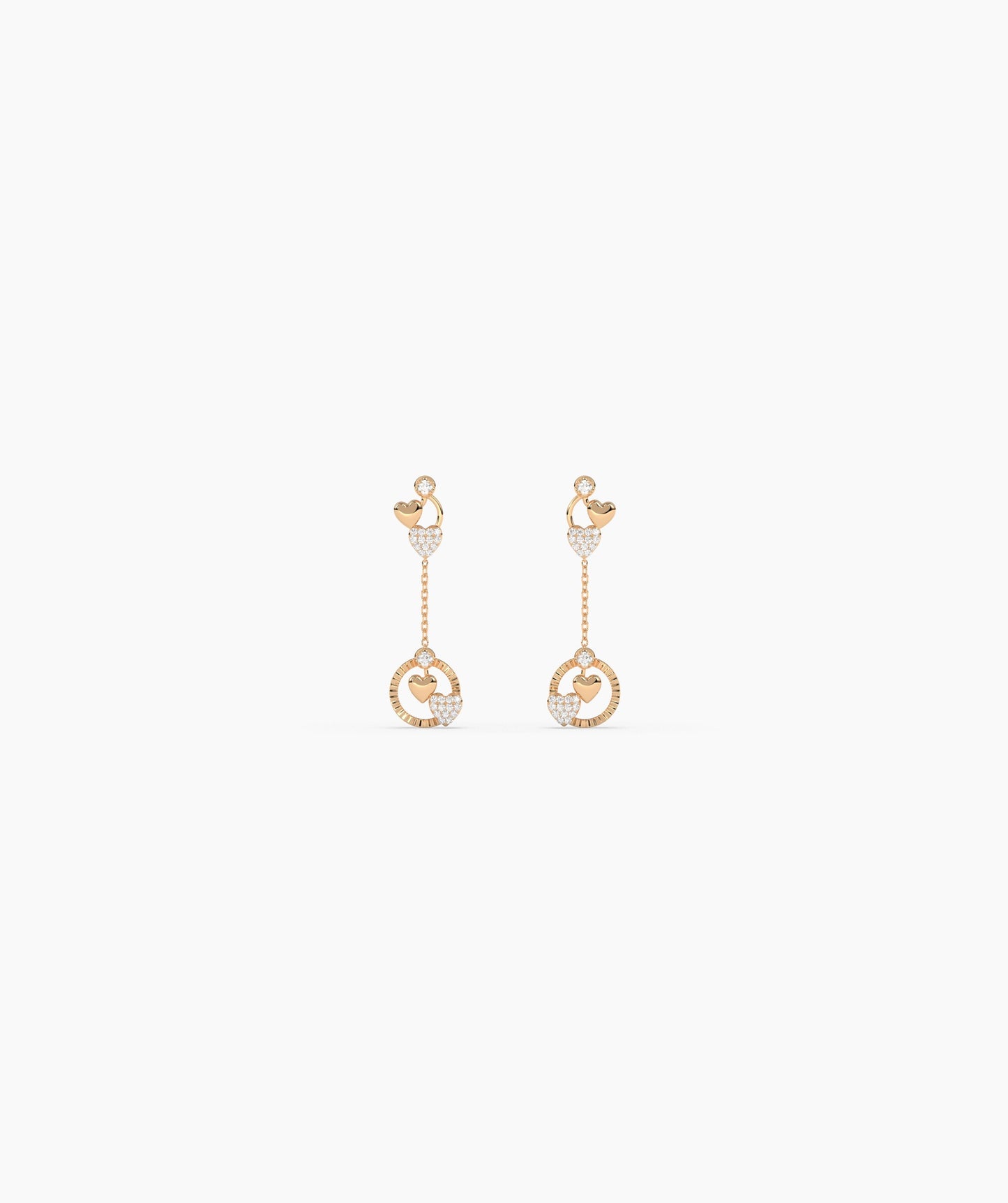 14K Gold Heart Charm Earrings