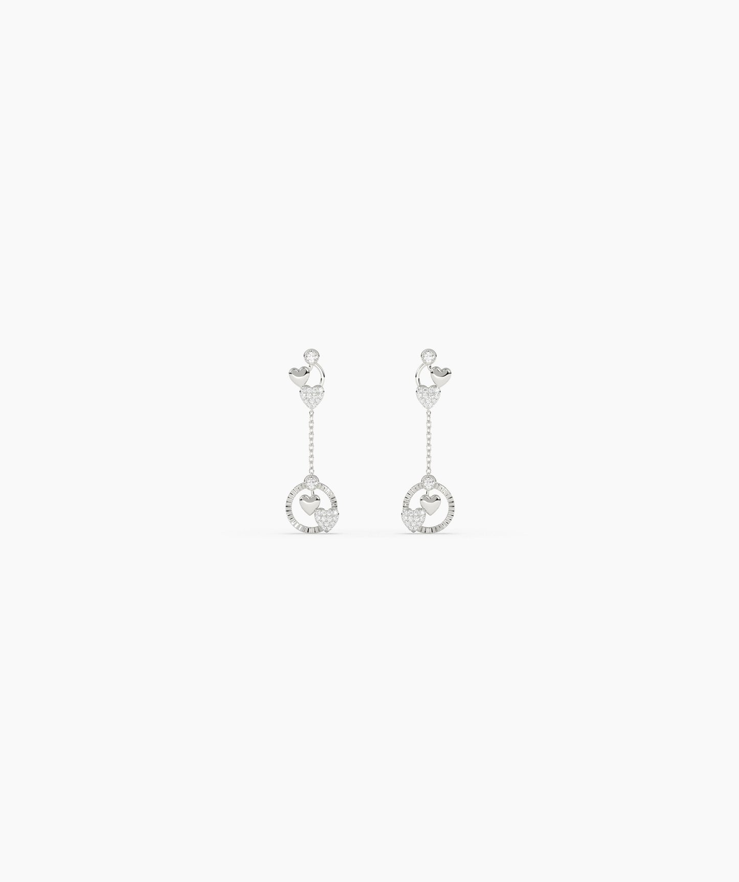 14K Gold Heart Charm Earrings