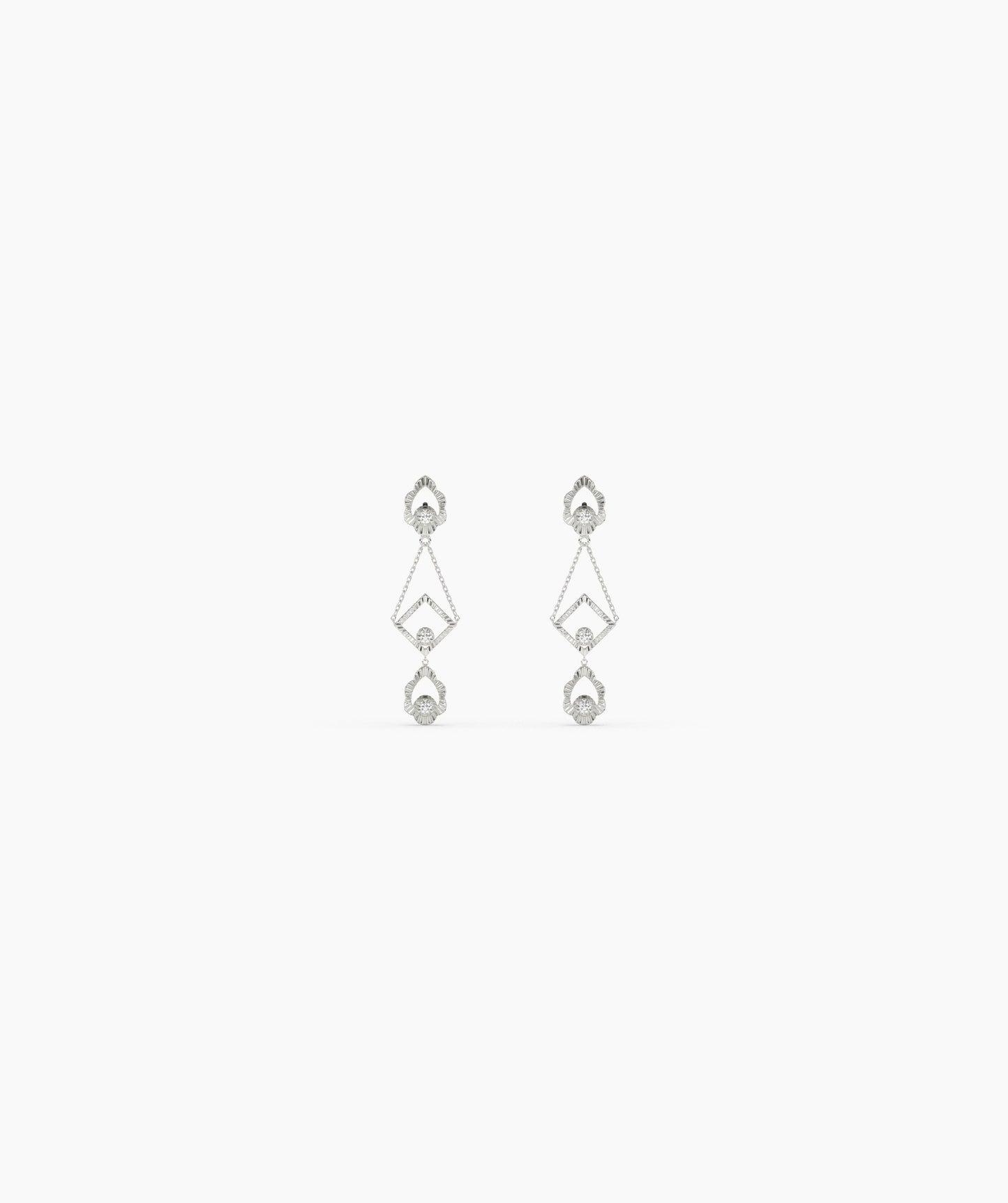 14K Gold Geometric Dangle Earrings