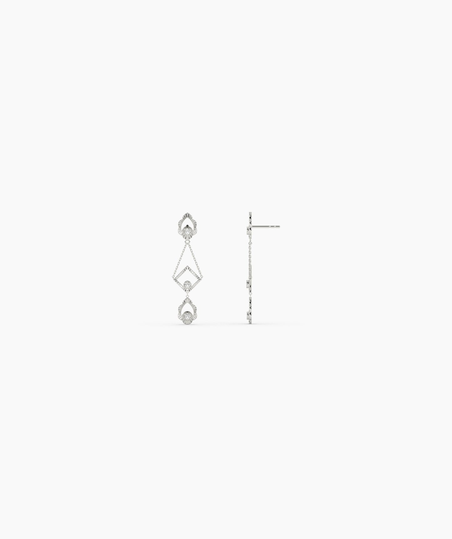 14K Gold Geometric Dangle Earrings