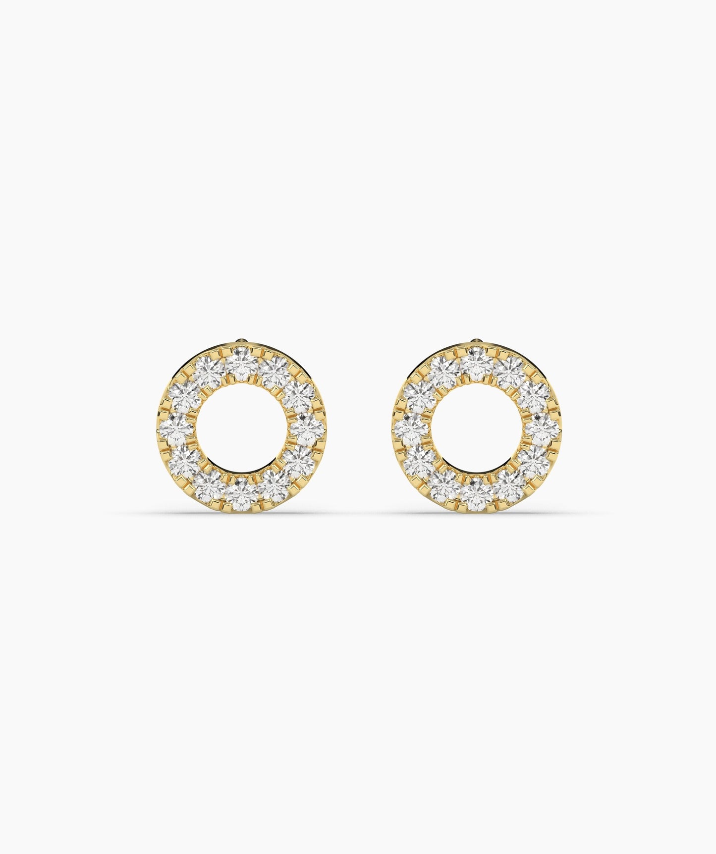 Classic Diamond Open Circle Earrings