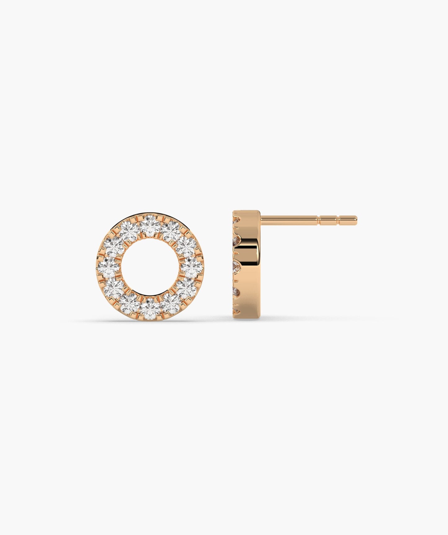Classic Diamond Open Circle Earrings