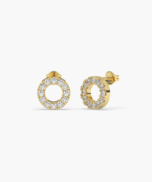 Classic Diamond Open Circle Earrings