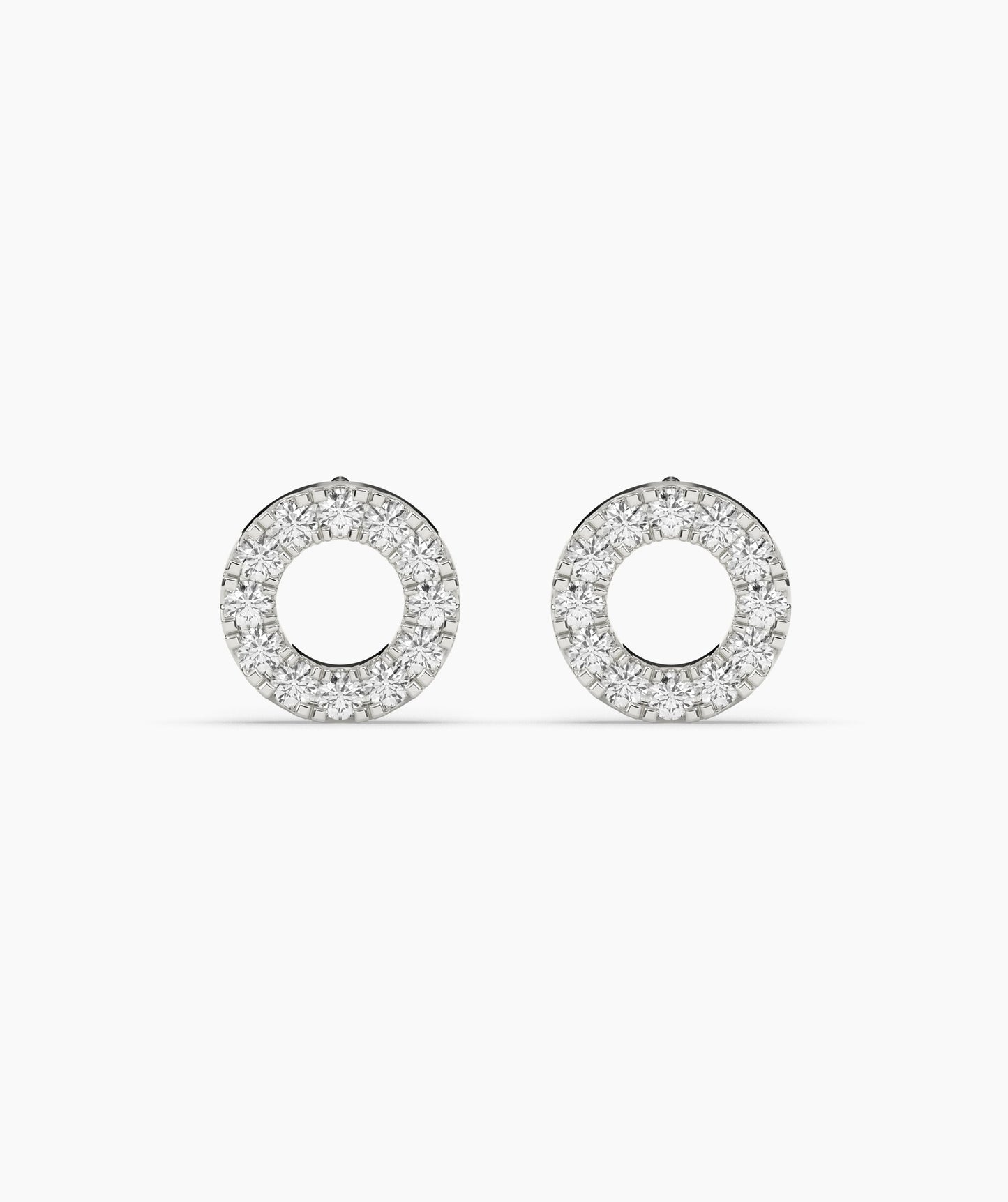 Classic Diamond Open Circle Earrings