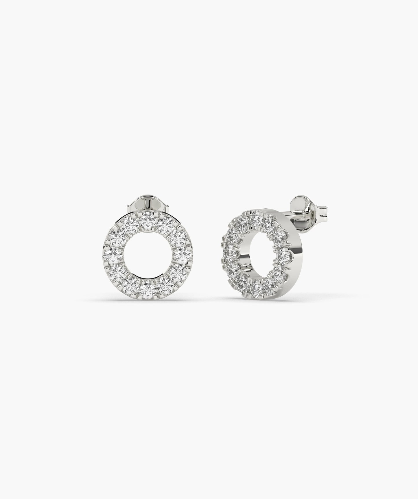 Classic Diamond Open Circle Earrings