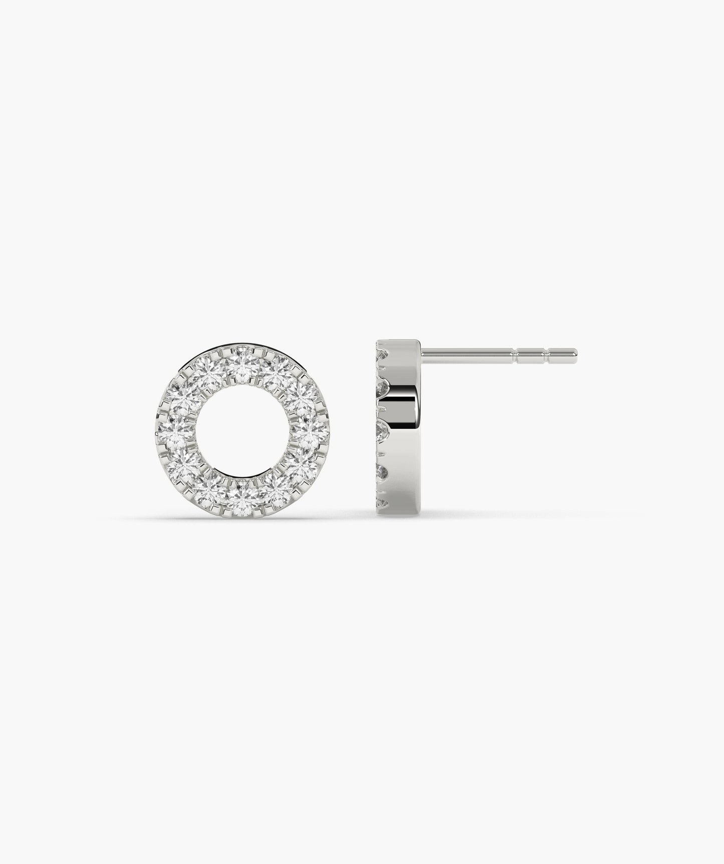 Classic Diamond Open Circle Earrings