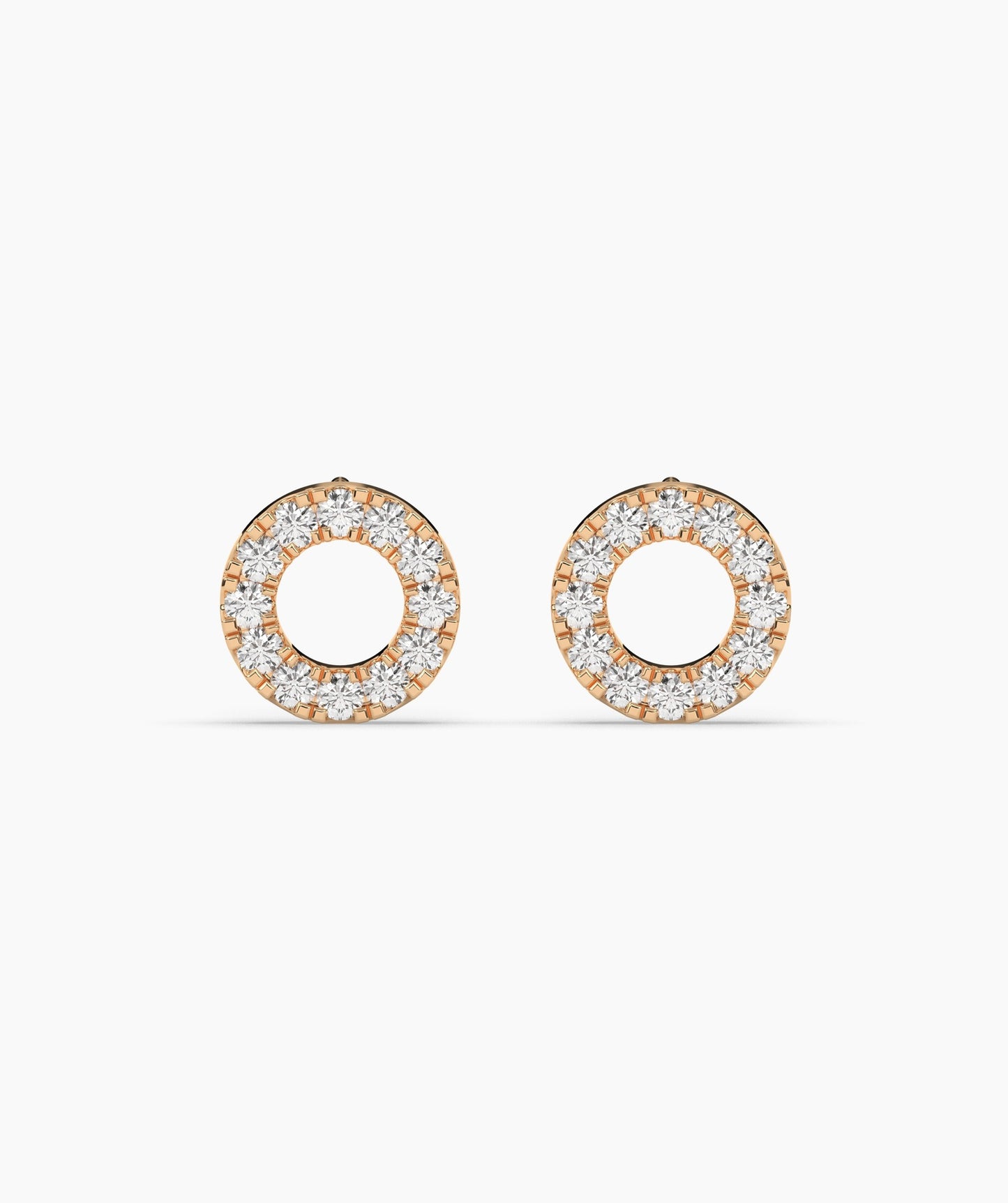 Classic Diamond Open Circle Earrings