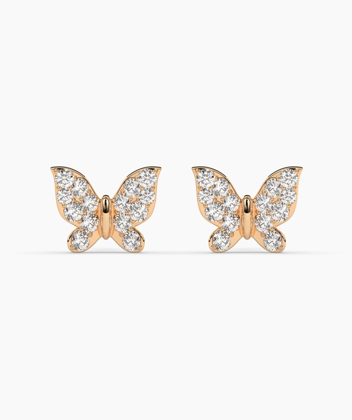 Dazzling Butterfly 14K Gold Stud Earrings
