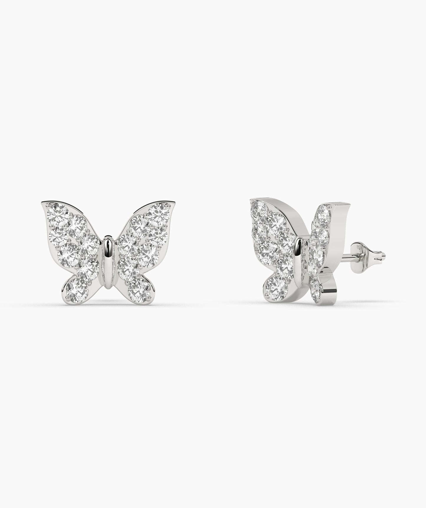 Dazzling Butterfly 14K Gold Stud Earrings