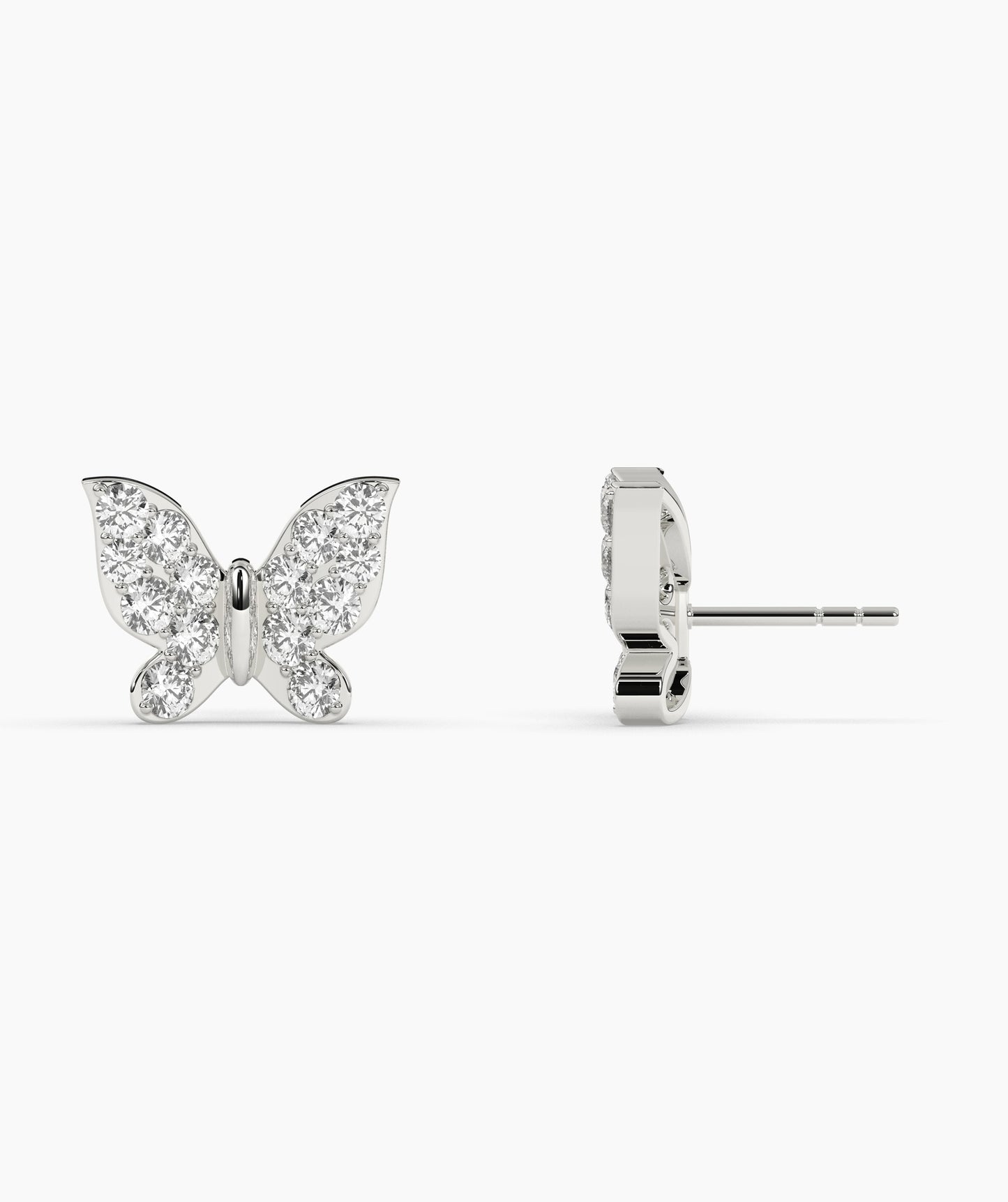 Dazzling Butterfly 14K Gold Stud Earrings