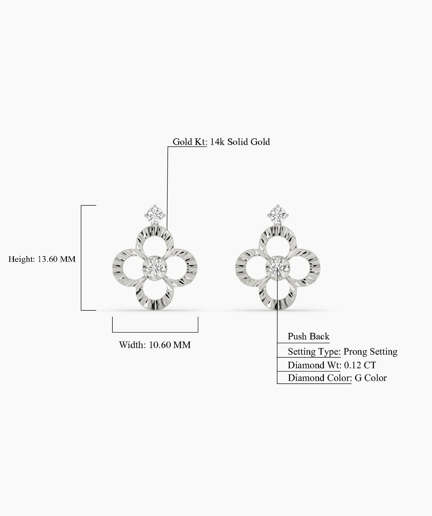 Floral Diamond Stud Earrings