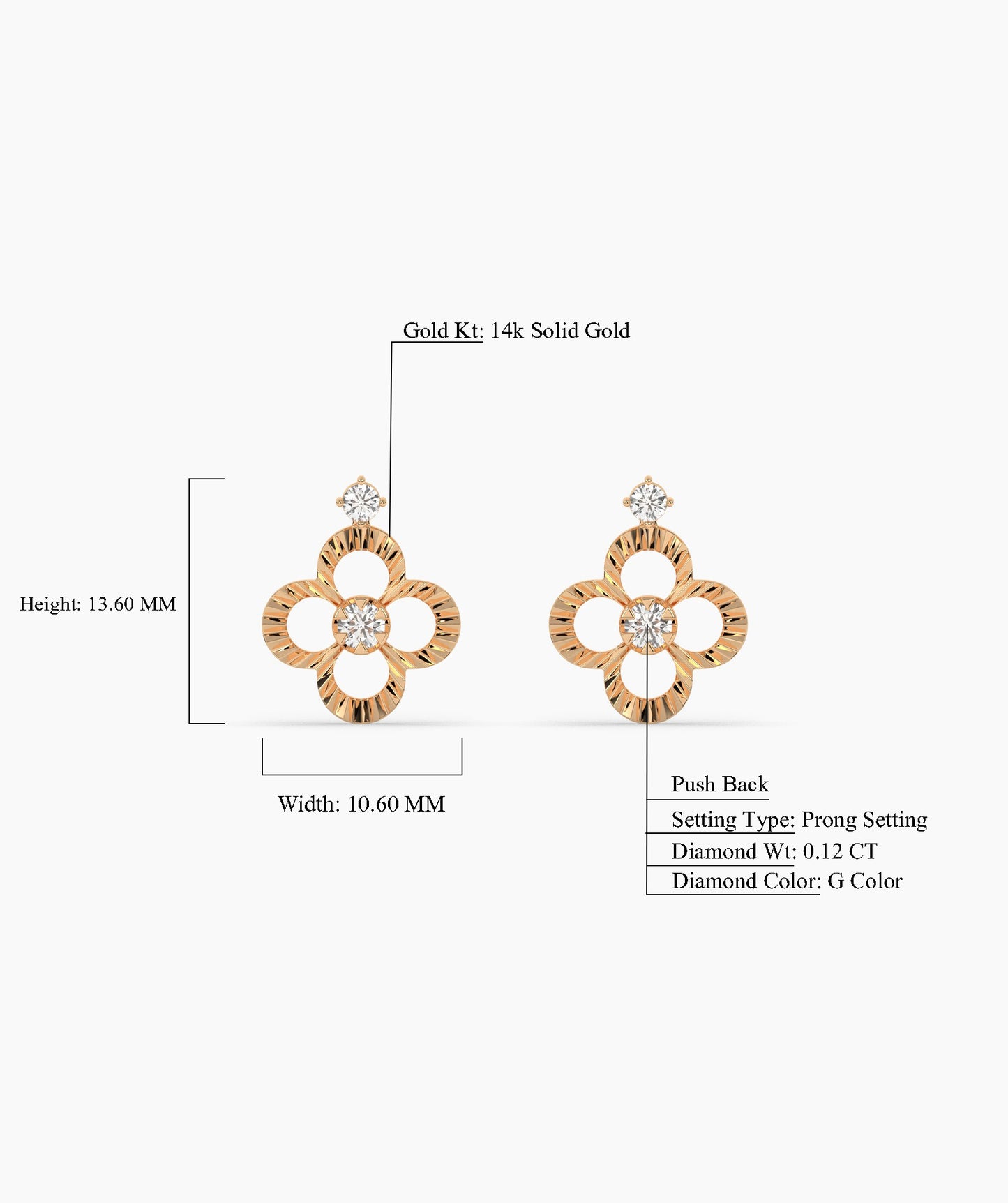 Floral Diamond Stud Earrings