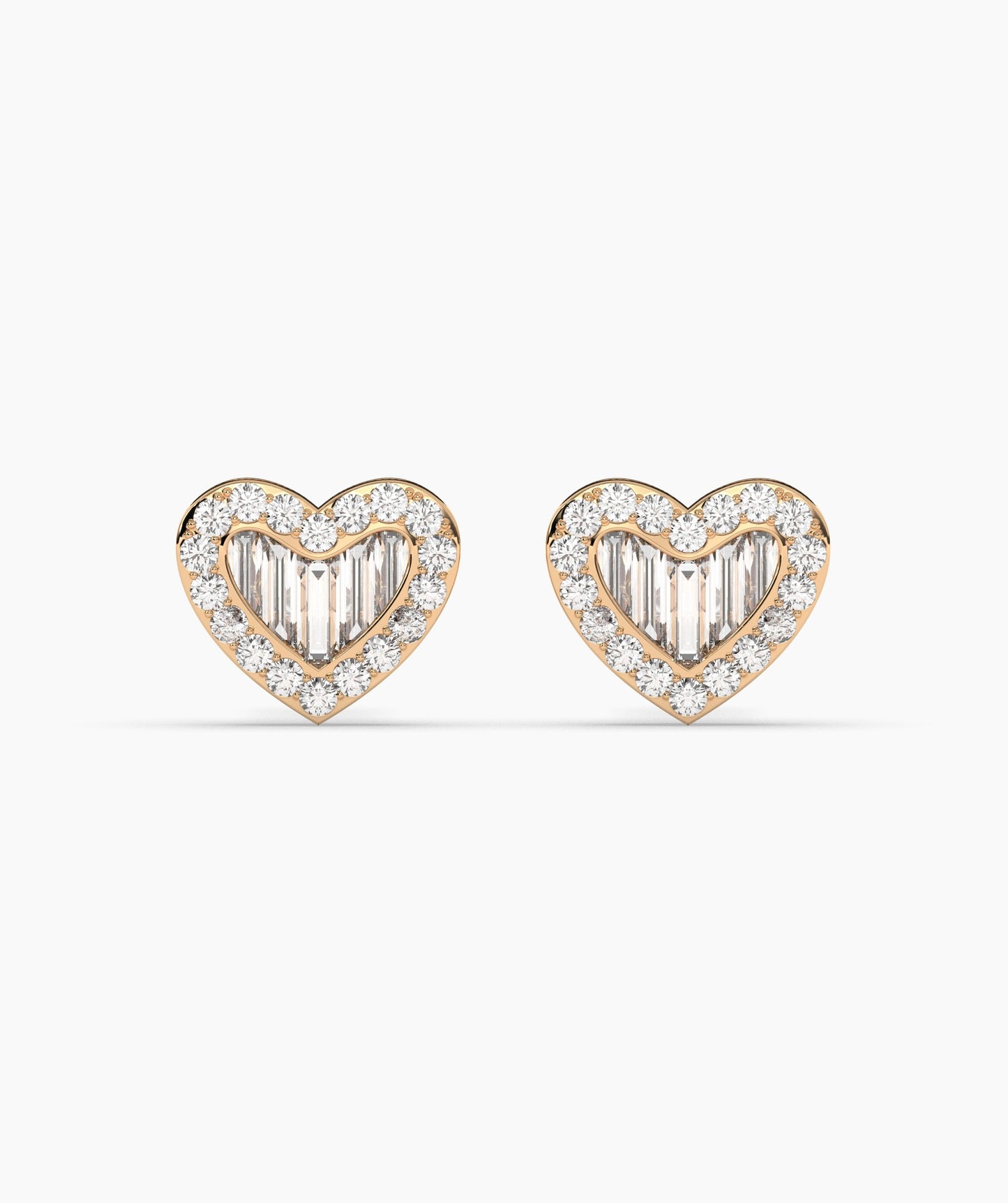 14K Gold Heartbeat Diamond Earrings